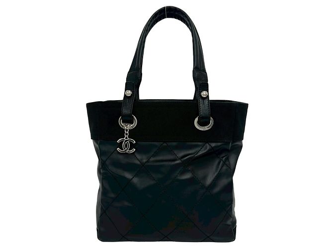 Sac cabas en cuir Chanel Paris Biarritz PM Noir