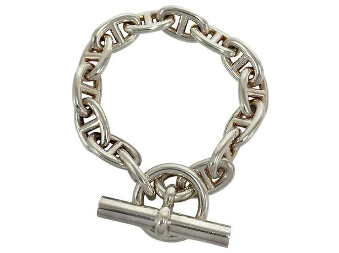Chaîne d'ancre Hermès Pulseira Hermes Chaine d'Ancre MM Prata