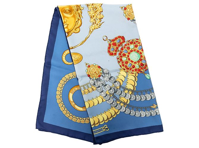 Sciarpa in seta Hermès Blue Kosmima 90