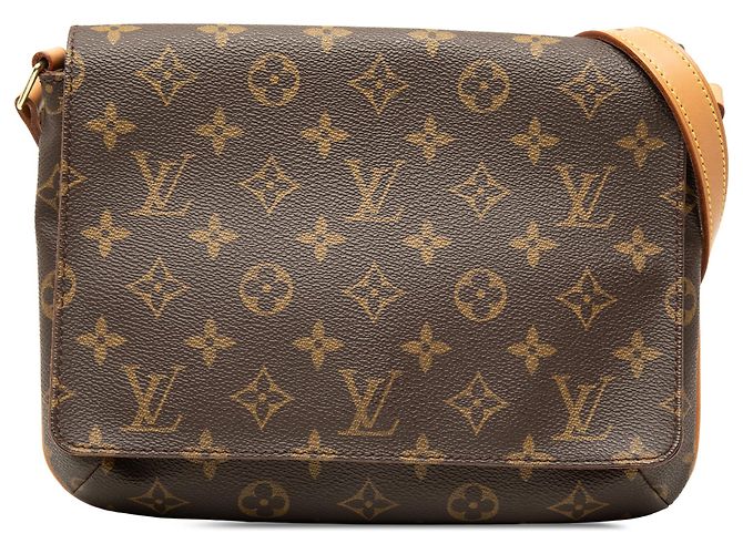 Louis Vuitton Marrón Monogram Musette Tango con Correa Corta Castaño