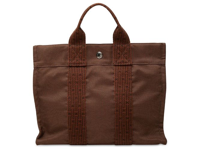 Hermès Brown Canvas Herline PM Marron
