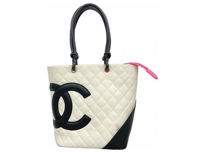 Chanel Cambon Tote Bag aus Lammleder Weiß