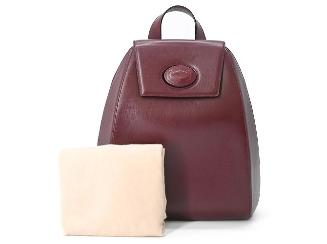 Cartier Must Line Leather Backpack Dark red