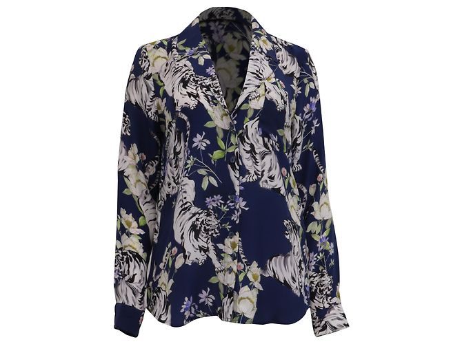 Camicia Blair in seta blu Anine Bing
