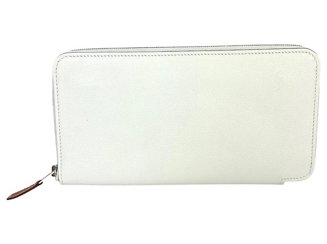 Hermès Portefeuille long Hermes Evercolor Silk'In Classique Blanc