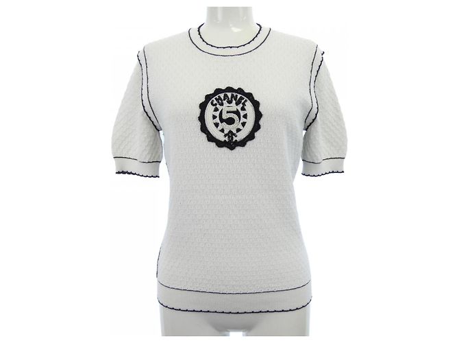 Top de malha Chanel Branco
