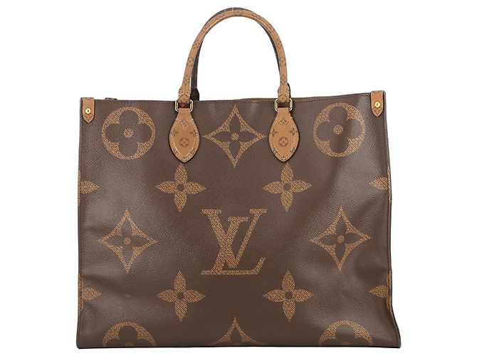 Borsa Tote Louis Vuitton Monogram Reverse Giant OnTheGo GM Rosso Monogramma