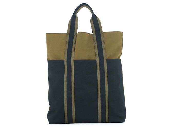 Hermès Hermes Fourre-Tout Cabas Tote Bag Nero Verde