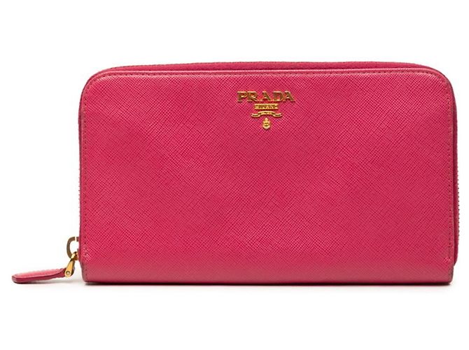 Cartera larga con cremallera de Saffiano de Prada - Rosa