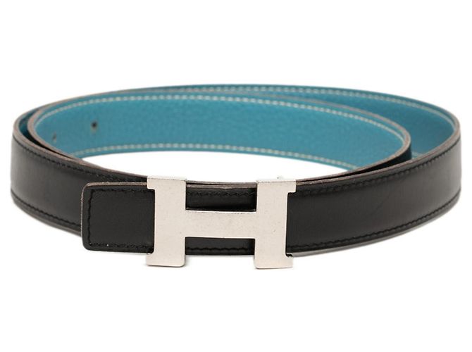 Hermès Hermes Constance H Gürtel Schwarz Blau 