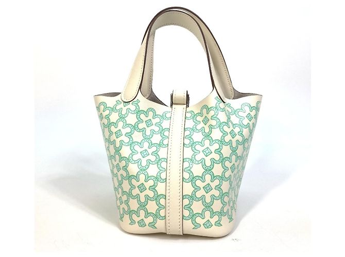 Hermès Bolso Hermes Picotin Lock Micro 14 Lucky Daisy Verde