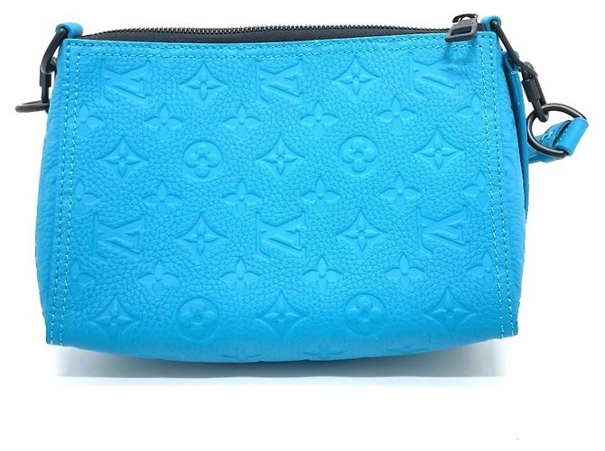 Borsa a tracolla Louis Vuitton Monogram Empreinte Triangle Blu