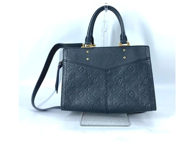 Borsa a Spalla Louis Vuitton Monogram Empreinte Three PM Blu navy