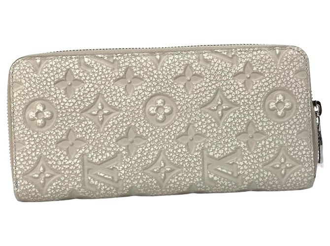 Cartera larga de piel Taurillon Louis Vuitton Castaño Azul