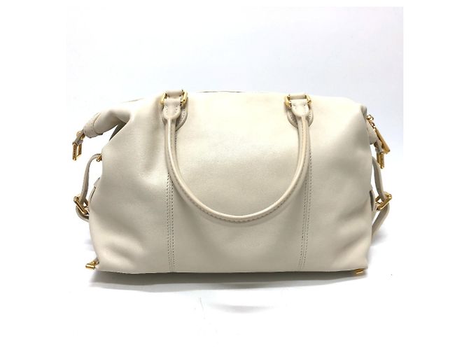 Bolsa Boston de couro Louis Vuitton Branco