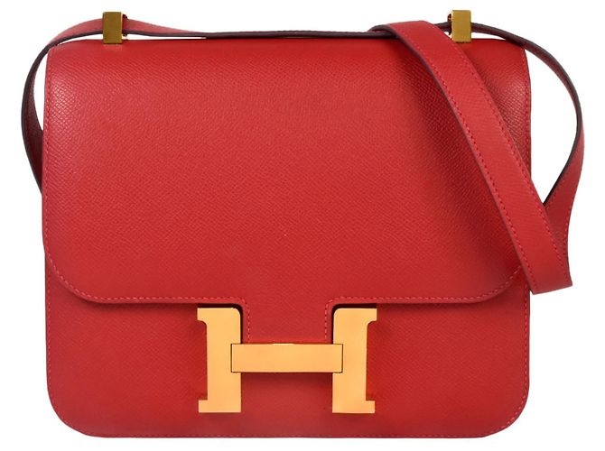 Bolsa de ombro Constance Hermès em vermelho