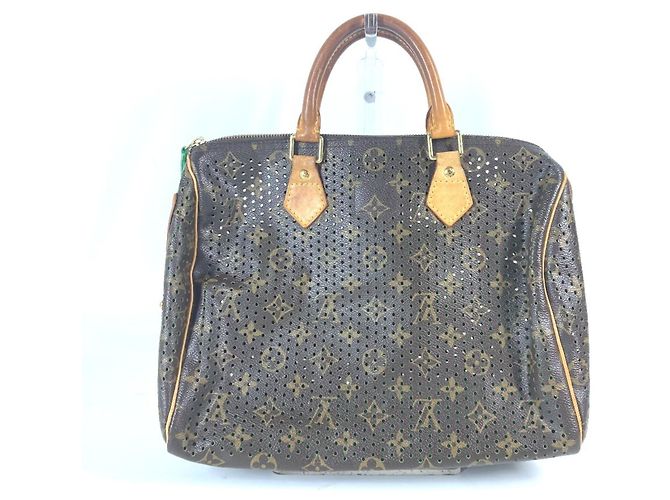 Bolso Boston Louis Vuitton Monogram Perforated Speedy 30 Castaño Verde