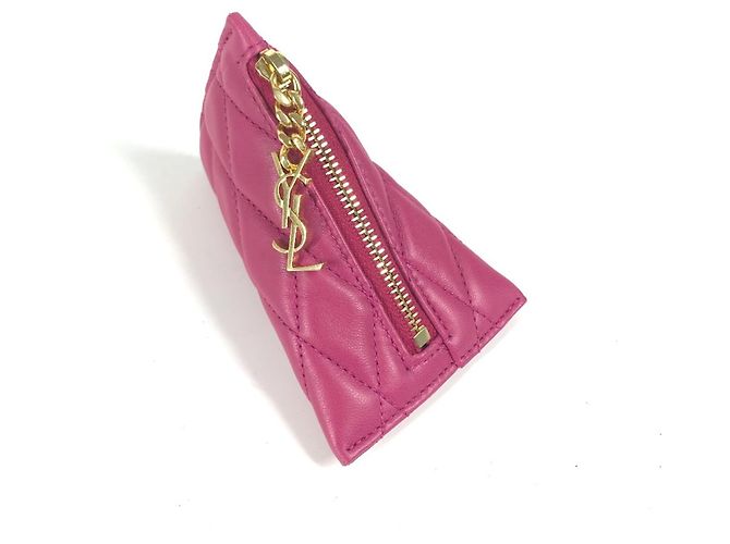 Saint Laurent Pink Leather Coin Purse