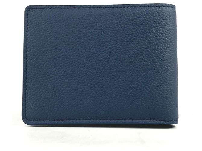 Portafoglio bi-fold in pelle blu navy Louis Vuitton