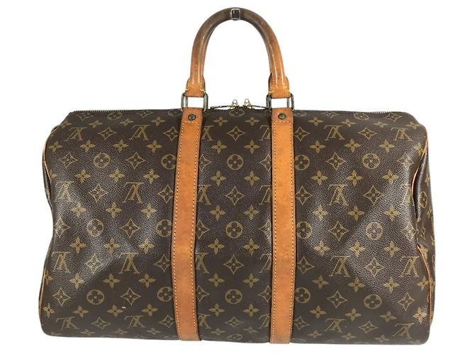 Sac Louis Vuitton Monogram Keepall 45 Marron Monogramme