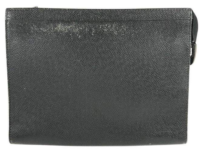 Louis Vuitton Taiga Pochette Voyage Second Bag Black Grey