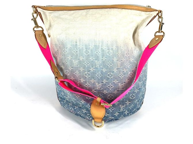 Sac cabas Louis Vuitton Monogram Denim Gradient Sunburst PM Rose Bleu
