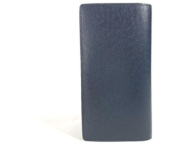 Louis Vuitton Taiga Portefeuille Brazza Long Wallet Navy blue