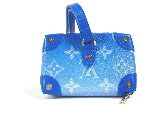 Portafoglio collana Soft Trunk Monogram Clouds Louis Vuitton Bianco Blu