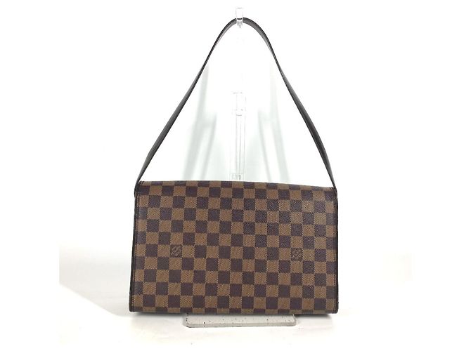 Bolsa de ombro Louis Vuitton Damier Tribeca Long Flap Marrom Damier ebene