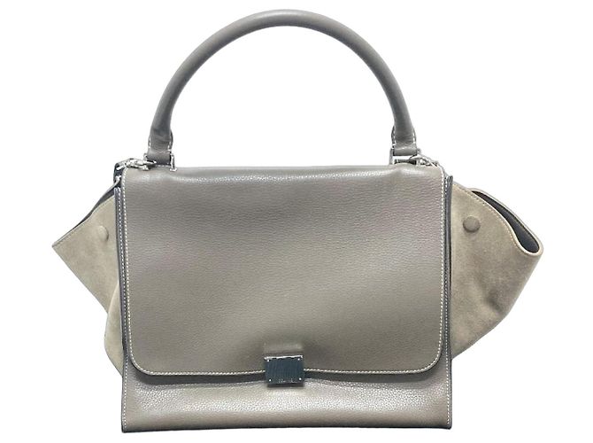 Céline Bolsa Trapeze Celine em couro marrom