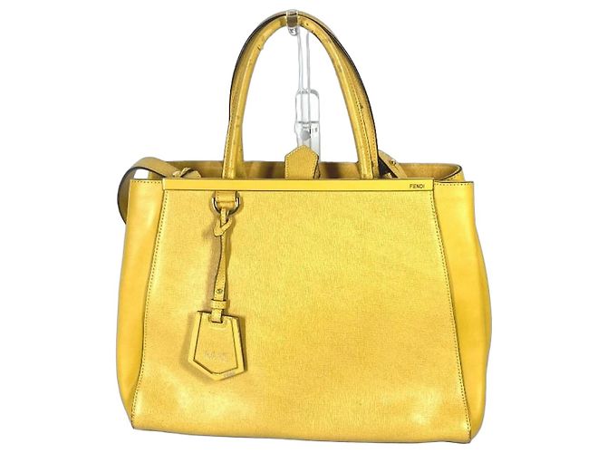 Fendi Yellow Leather Shoulder Bag