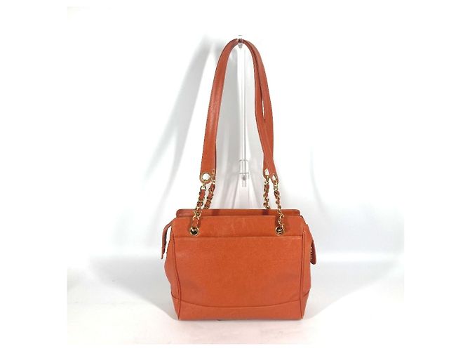Chanel Caviar Leder Tote Bag Orange
