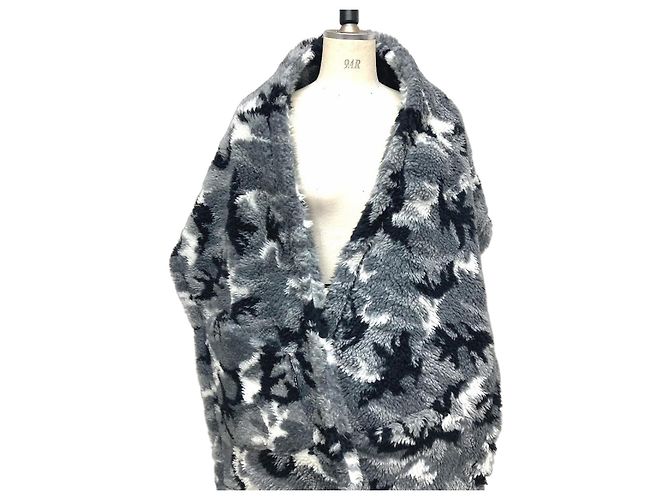 Balenciaga 673572 Stole Shawl Marrone Nero