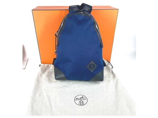 Hermès Sac à dos Hermes H Sac Addo All Back Noir Bleu