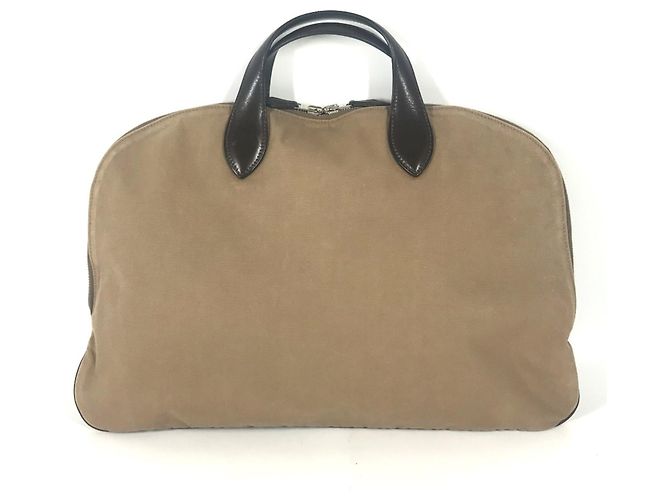 Hermès Sac cabas Hermes Edit 42 Beige Marron foncé