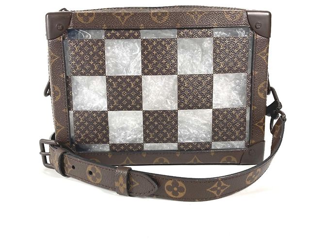 Louis Vuitton Monogram Chess Soft Trunk Pochette Clutch Bag Marron