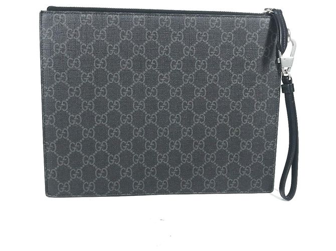 Pochette Gucci GG Supreme Bestiary con tracolla Nero Multicolore