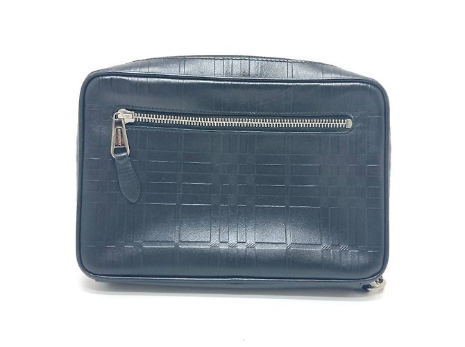Pochette en cuir noir Burberry