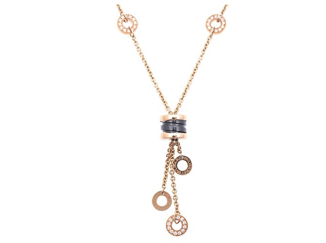 Bulgari Colar Bvlgari B.Zero1 Element Preto Dourado