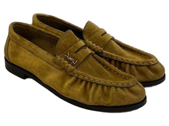 Saint Laurent Mocassins en daim marron