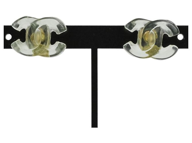 Orecchini Chanel Coco Mark Turnlock in Plastica Verde 