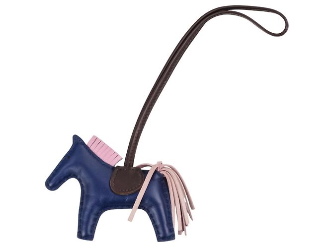 Hermès Charm Rodeo PM in pelle Agneau Milo Hermes Blu 