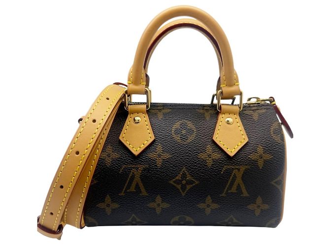 Sac à main Louis Vuitton Monogram Nano Speedy Marron