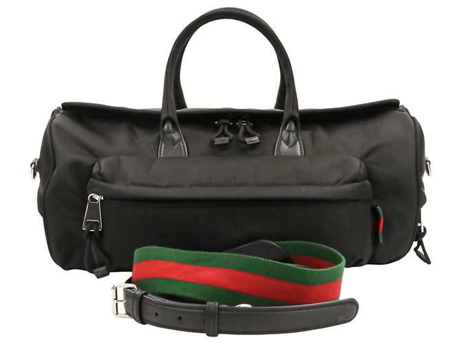 Borsa Boston 2-Way GUCCI Sherry Line Nylon Nero