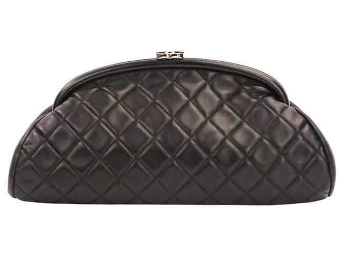 Chanel Timeless gesteppte Clutch-Tasche Schwarz