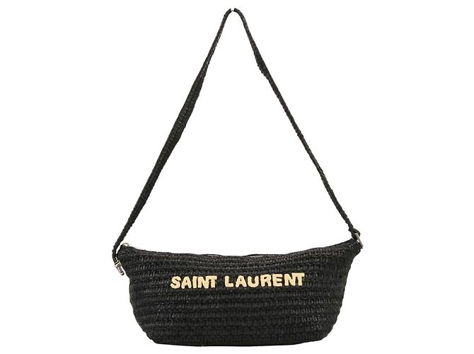 Borsa a Spalla Yves Saint Laurent Le Raffia Nero