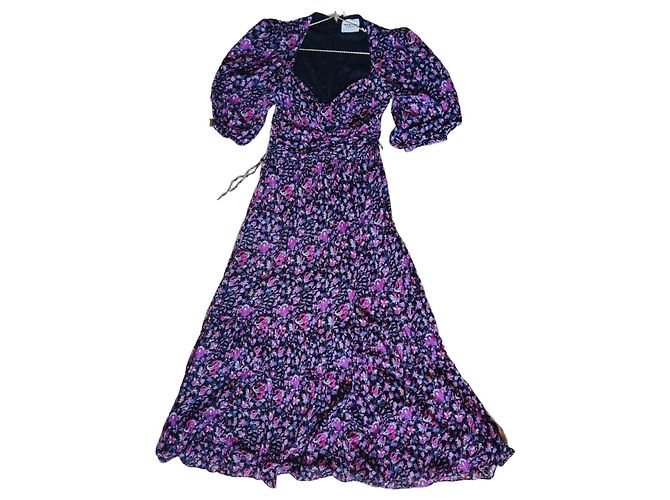 Isabel Marant Maxikleid mit bunter Blumenprint Pink Lila Marineblau