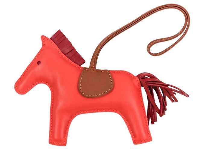 Hermès Hermes Rodeo MM Leather Accessory Bag Charm Pink Red 