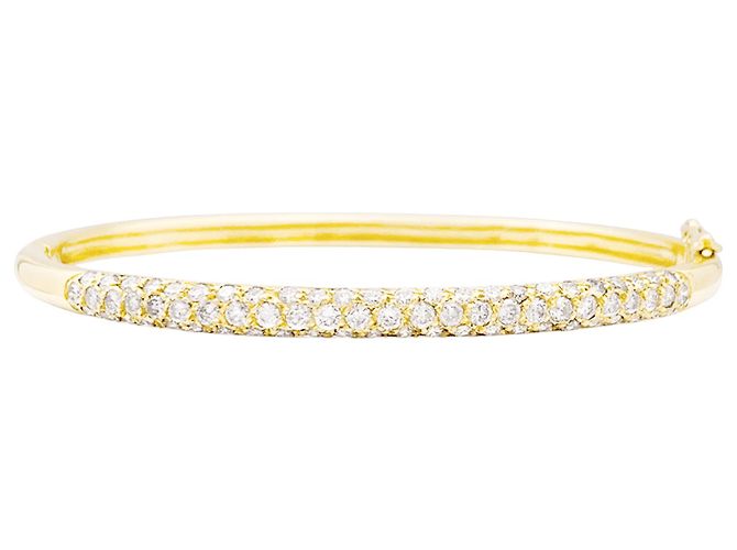 Autre Marque Bracciale rigido in oro giallo e diamanti.