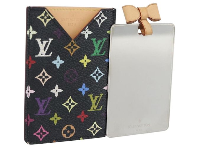 LOUIS VUITTON Monogram Multicolor Etui Miroir Mirror Black M92651 Auth 191563V Schwarz